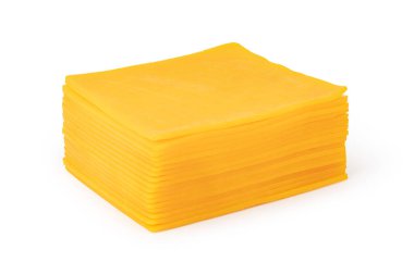 Beyaz arka planda izole edilmiş çedar peyniri dilimi