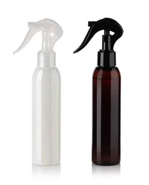 Plastikowe Butelki Sprayu Białym Tle — Zdjęcie stockowe