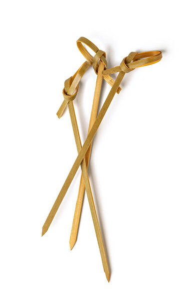 Bamboo cocktail pick isolated on a white background
