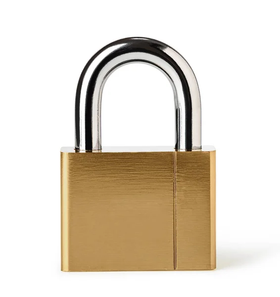 Metal Padlock White Background — Stock Photo, Image