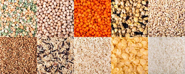 Cereals Set Background Close Photo — Foto de Stock