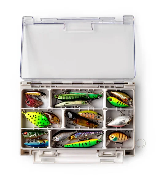 Fishing Lure Box Isolated White — Stock Photo, Image