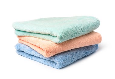Multi Colored Towels on a white background
