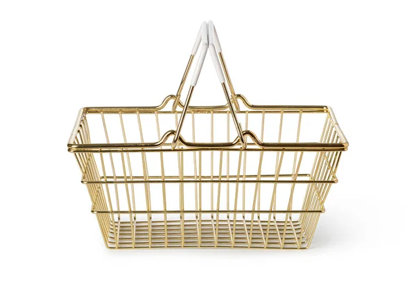 Golden Basket Isolated White Background — ストック写真