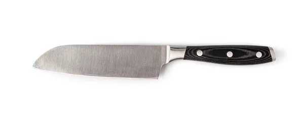 Стальные Кухонные Ножи Изолированные Белом — стоковое фото