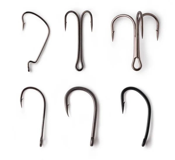 Fishing Hooks White Background — Stock Photo, Image