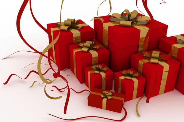 Ilustración de cajas con regalos de Navidad — Foto de Stock