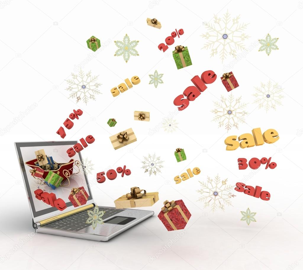Concept of Christmas online shopping — Stock Photo © 3DDock #14337751