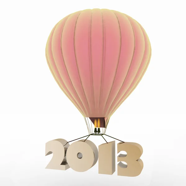 2013 a year flies on a balloon — Stock Photo, Image