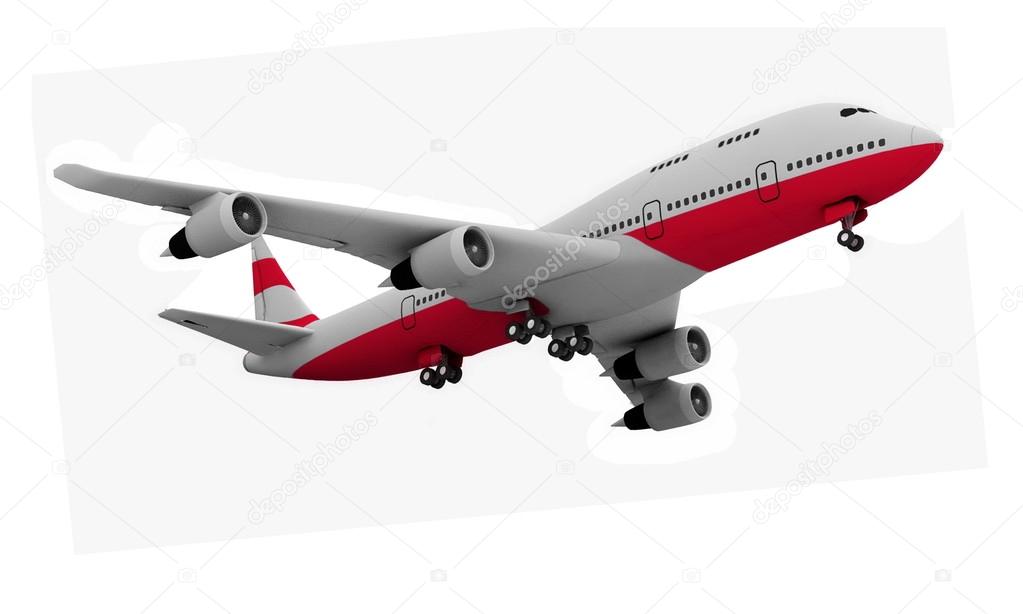 Airplane isolated on white