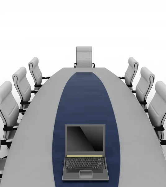 Conferentietafel met lege stoelen voor moderne kantoor. — Stockfoto