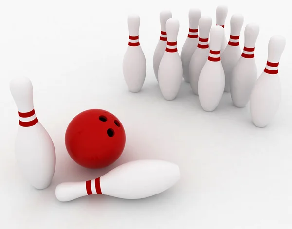 Bowling su bianco — Foto Stock