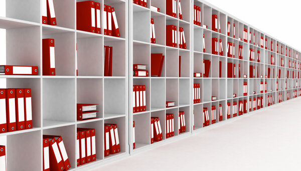 Office interior, isolated on a white background