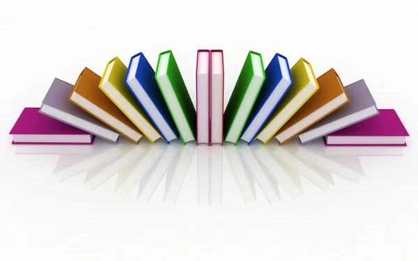 3D książki na białym tle — Zdjęcie stockowe