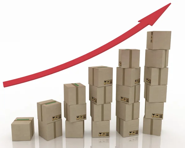 Diagram of increasing exportation — Stock Photo, Image