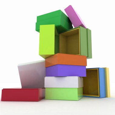 hediyeler için kapak ile 3D boş kutular