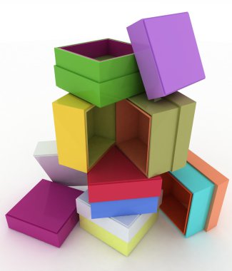 hediyeler için kapak ile 3D boş kutular