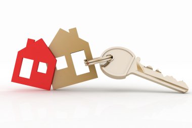 3D modeli saray sembol seti ve anahtar