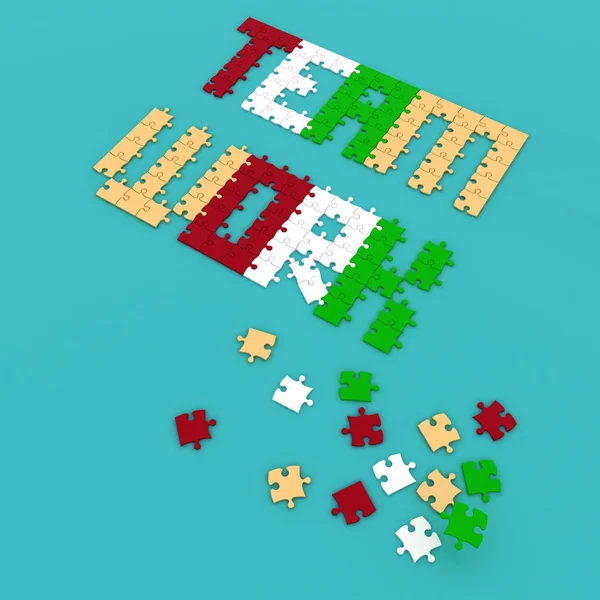 Word consisting of elements of puzzle — Stock Photo, Image
