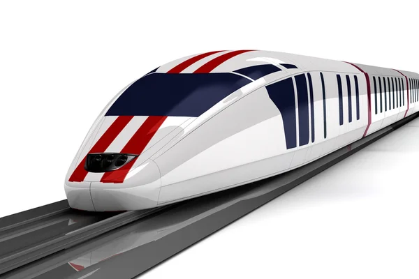 Beyaz zemin üzerinde yüksek hızlı tren — Stok fotoğraf