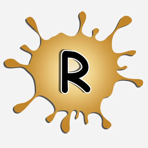 The letter r in the inkblot — Stock Vector