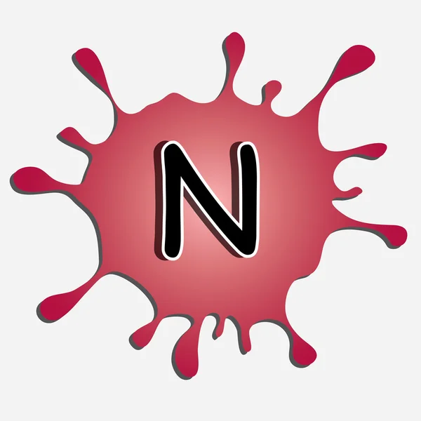 The letter n in the inkblot — Stock Vector