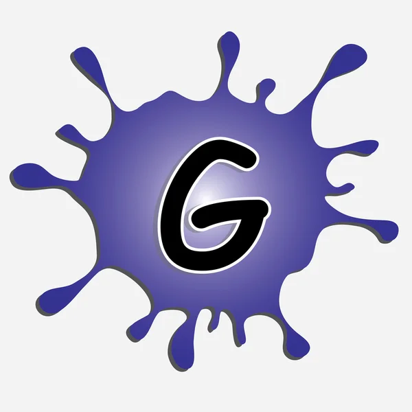 The letter g in the inkblot — Stock Vector