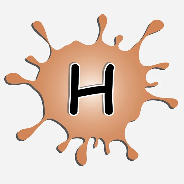 The letter h in the inkblot — Stock Vector