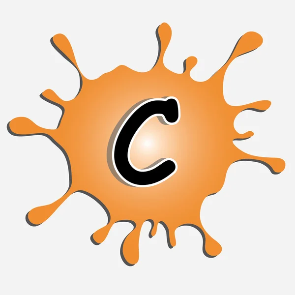 The letter C in the inkblot — Stock Vector