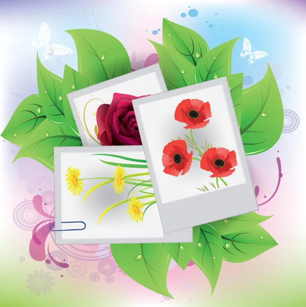 Vector hermosa tarjeta con flores — Vector de stock