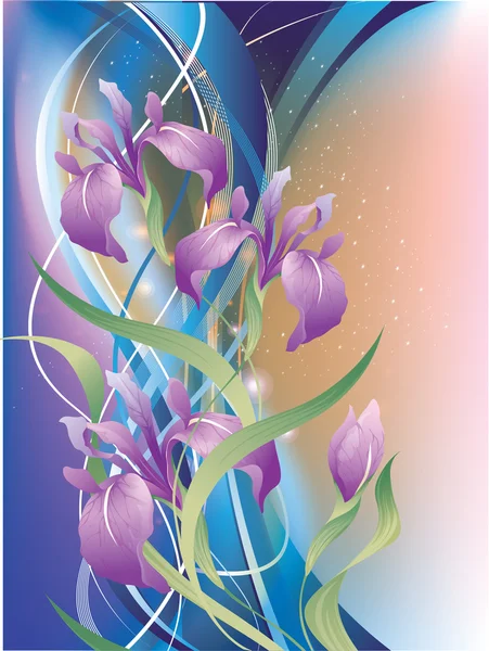 Beautiful vector illustration with flowers — Stock Vector