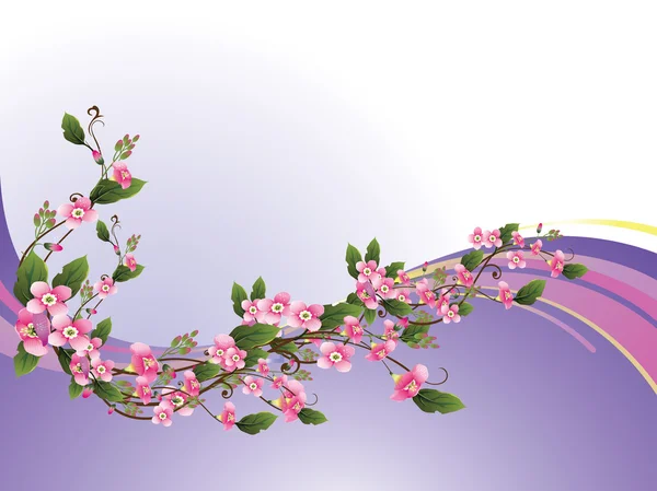 Όμορφη διανυσματική απεικόνιση με λουλούδια — Διανυσματικό Αρχείο