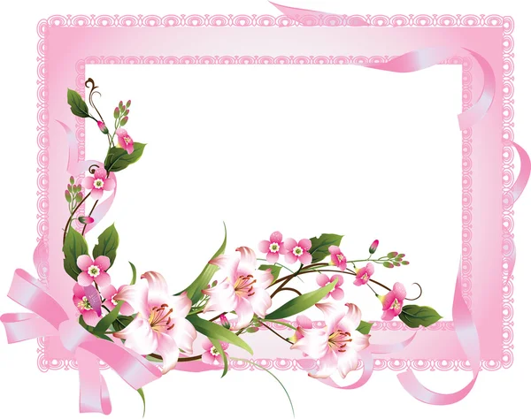 Vector frame with beautiful flowers — Stock Vector