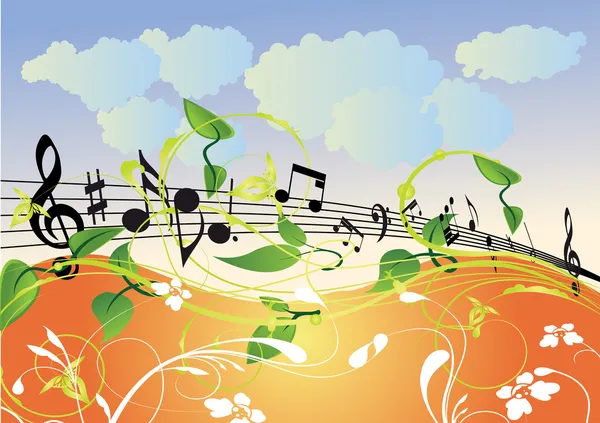 Beautiful vector illustration with music — Stock Vector