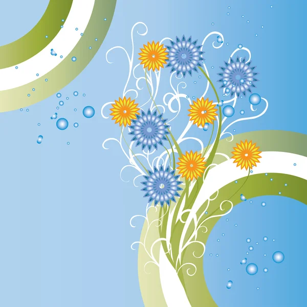 Vectorframe met mooie bloemen — Stockvector