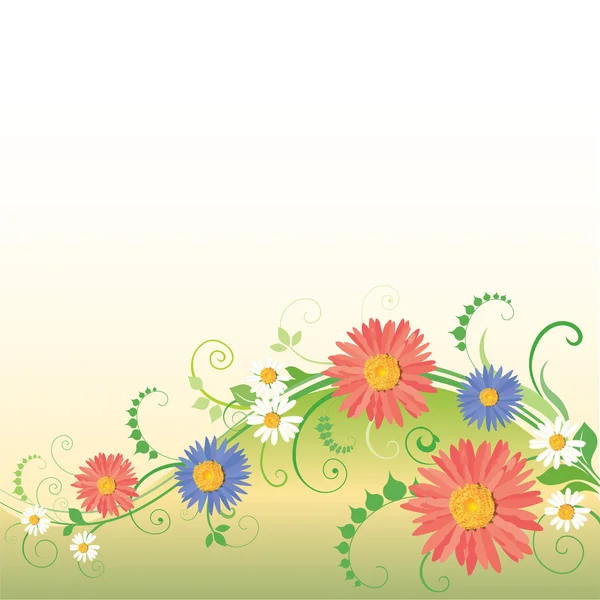 Schöne Vektorillustration mit Blumen — Stockvektor