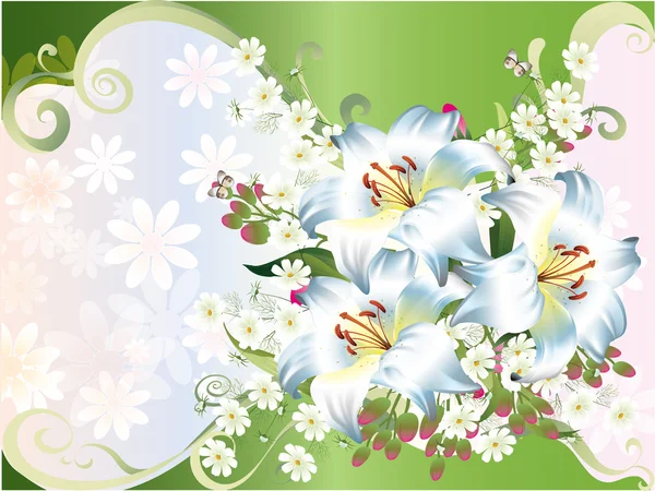 Mooie vector illustratie met bloemen — Stockvector