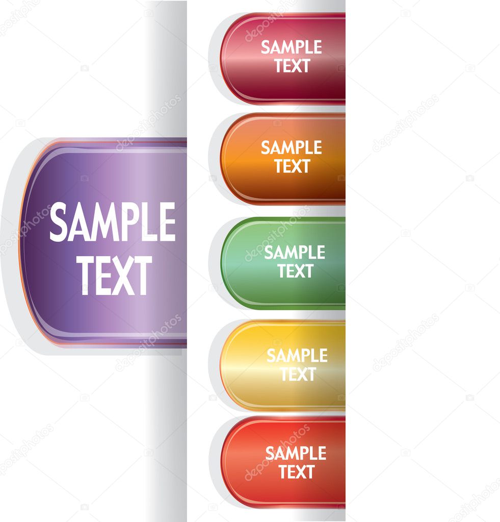 Vector bookmarks on a white background