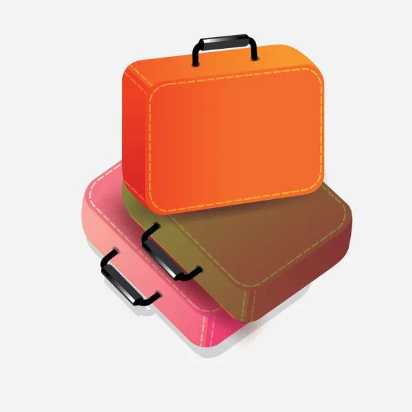 白い背景で隔離のベクトル スーツケース — ストックベクタ