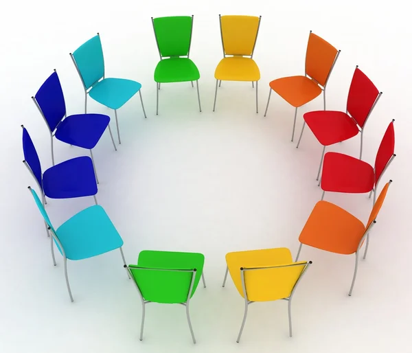 Group of chairs costs round — Stock Photo, Image