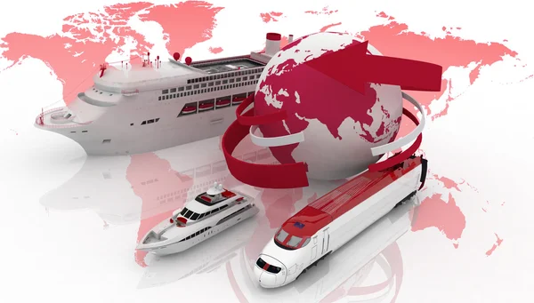 Types of transport for a cruise — Stock Photo, Image