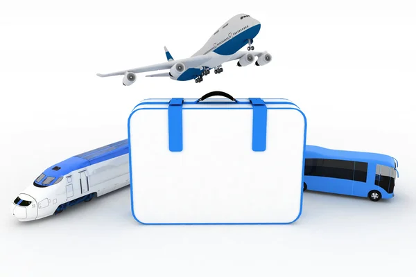 Traffic resources with suitcase — Stock Photo, Image