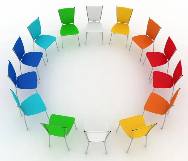 Group of chairs costs round — Stock Photo, Image