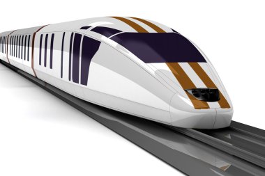 Beyaz bir yüksek hızlı tren