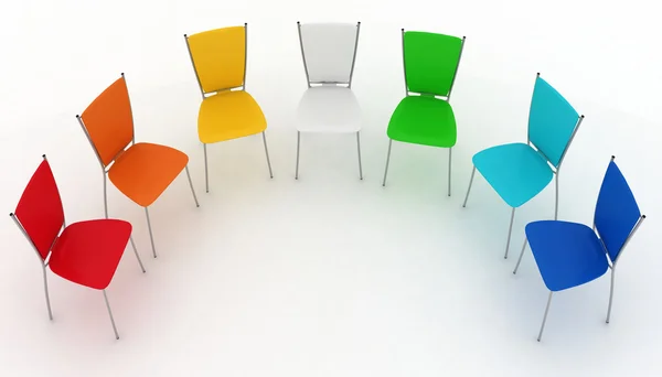 Group of chairs costs a half-round — Stock Photo, Image