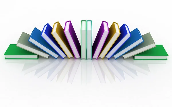 3d books on background white — Stock Photo, Image