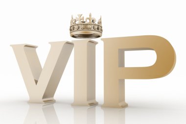VIP abbreviation with a crown clipart
