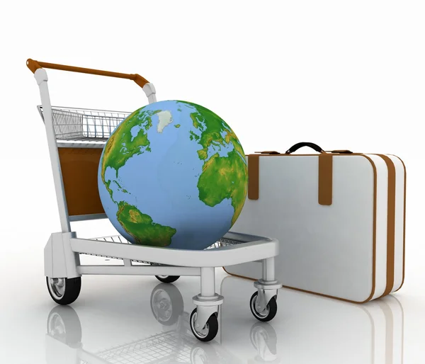 Transportation of earth on a freight light cart — Stock Photo, Image