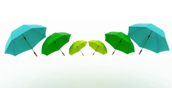 3d illustration multicoloured umbrellas — Stock Photo, Image