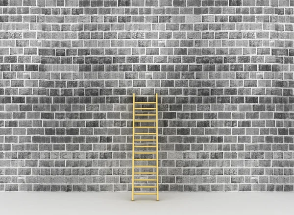 Escalera contra cerca de pared vieja —  Fotos de Stock